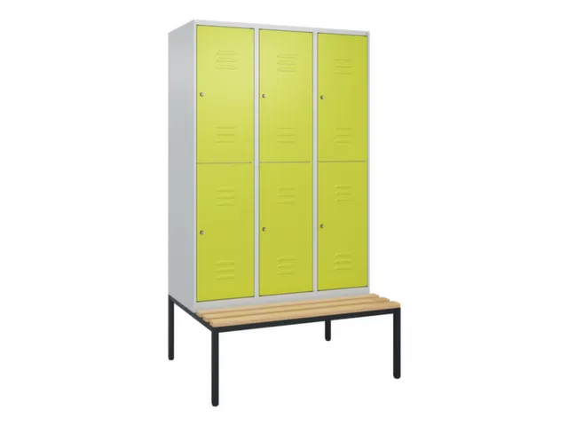 armoire vestiaire avec banc à deux niveaux HxlxP 2120x1200x815mm