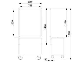 anti-speekselscherm,pvc-folie,glashelder,frame staal RAL5007 - 2