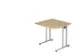 table de bureau,HxlxP 740x800x800mm,panneau chêne,pied en C RAL9006
