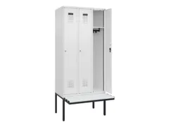 locker met bank,HxBxD 2120x900x815mm,3vak,vak B 300mm,cilinderslot
