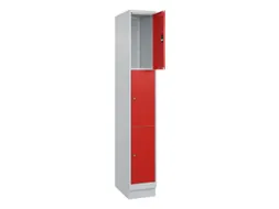 lockerkast,HxBxD 1950x300x500mm,1x3vakken,vak B 300mm,cil.-slot,sokkel
