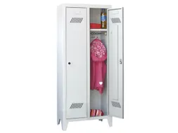 lockerkast v. kinderen,HxBxD 1300x530x300mm,2vak,RAL7035,front RAL5012
