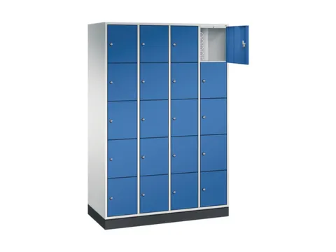 lockerkast,RAL 7035/RAL 5010,HxBxD 1950x1220x500mm,4x5vakken,cil.-slot
