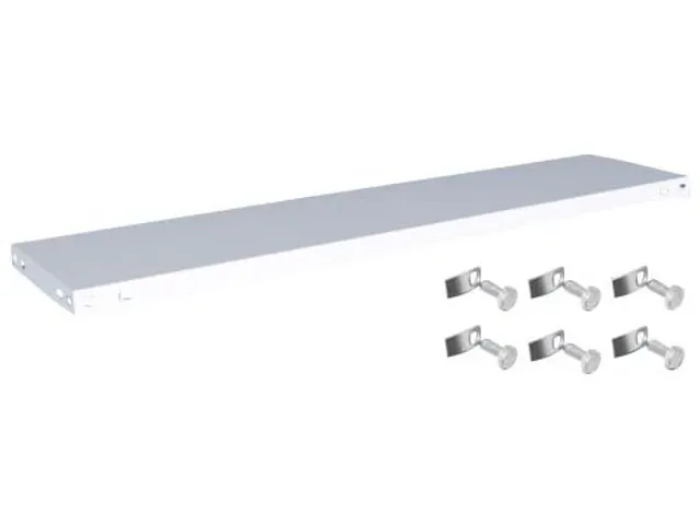 legbord,v. magazijnstelling,BxD 1300x300mm,vakl. 200kg,staal,RAL7035