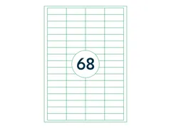 Etiketten Zelfklevend Wit 68 op A4 48.5x16.9mm 1000 Vel
