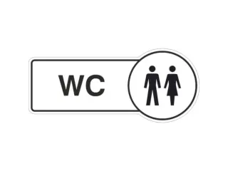 aanwijzingsbord,WC,PVC,om te verlijmen,HxB 130x300mm - 1
