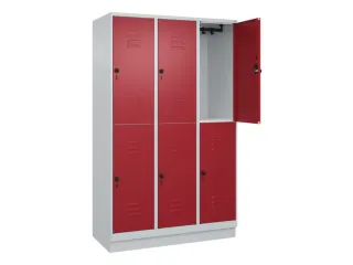 dubbeldekse locker,HxBxD 1950x1200x500mm,3x2vak.,vak B 400mm - 2