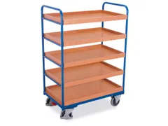 Etagewagen 250kg 1000x600mm H 1530mm 5 Etages Hout Ral5010