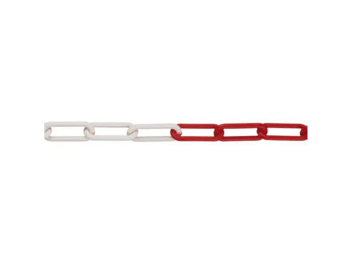 afzetketting,v. afzetpaal met ketting,Ø 6mm,L 50m,PE,rood/wit