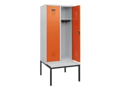 locker met bank,HxBxD 1950x800x815mm,2vak,vak B 400mm,cilinderslot