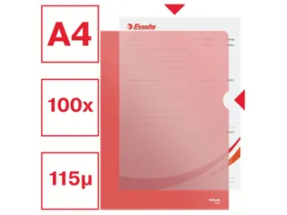 L-map Esselte Standaard A4 Pp Rood 0.11mm - 4