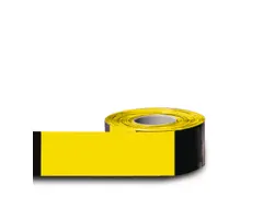 Afzetlint Pe L 500 M B 80 Mm Bedrukt Geel/zwart Gestreept
