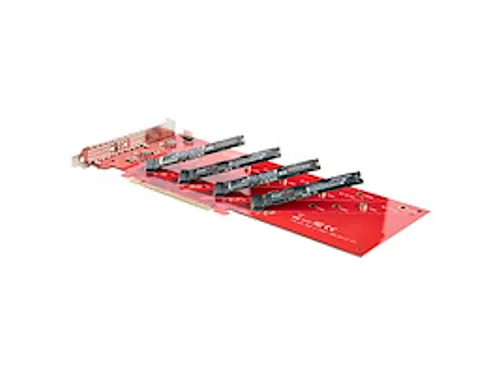 Quad M.2 PCI Express SSD Adapter Kaart voor NVMe/Ahci Ssd