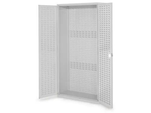 kast met sleufplaat,HxBxD 1950x1000x410mm,cil.-slot,romp lichtgrijs