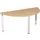 vergadertafel HxBxD 72x160x80cm halfrond Beuken 3voeten Alu Ronde buis