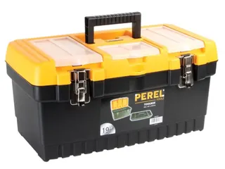 Gereedschapskoffer PP met inlegbak 486x267x242mm 31,4L Zwart/Geel - 1