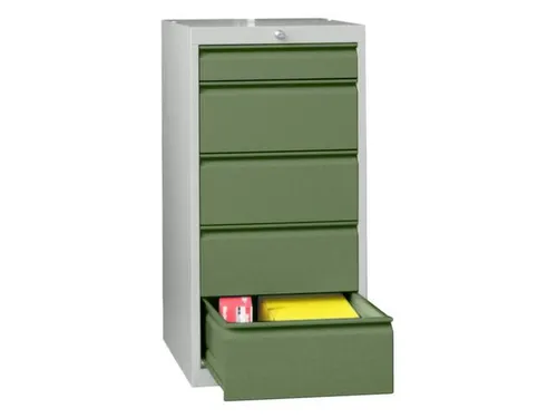 ladekast 1000x500x600mm 7laden cilinderslot RAL7035 front RAL6011