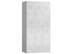 Dubbeldekse garderobekast 1800x870x500mm 3x2vak klink RAL7035