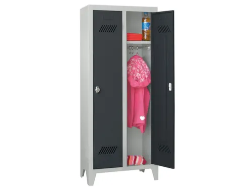 lockerkast v. kinderen,HxBxD 1300x530x300mm,2vak,RAL7035,front RAL7016