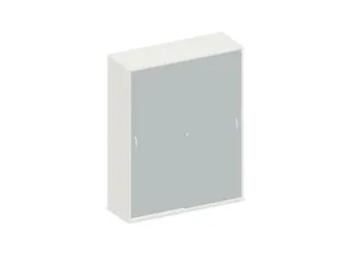 Schuifdeurkast 1540x1200x430mm Romp Wit Decor Front Lichtgrijs - 1