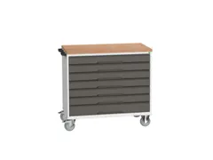 gereedschapswagen 980x1050x600mm multiplexblad 7 laden RAL7035+RAL7016