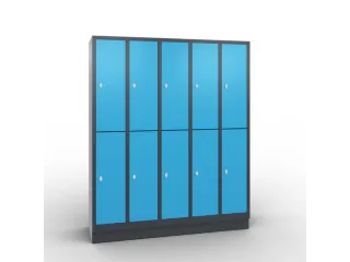 lockerkast,HxBxD 1800x1480x500mm,5x2vak.,romp RAL7021,front RAL5012 - 2