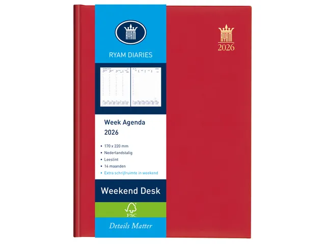 Agenda 2027 Ryam Weekend Desk Lazio 7d/2p assorti