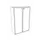 kantoorkast met glazen deuren HxBxD 1310x860x450mm hout aluminium