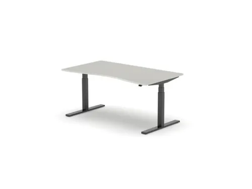 Elektrisch ihv bureau,HxBxD 650-1310x1600x900/800mm,blad lichtgrijs