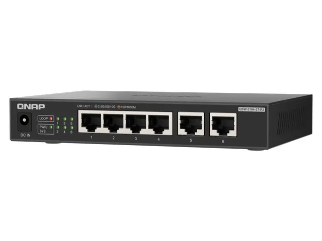 Unmanaged, 2x 10GbE RJ45, 4x 2.5GbE RJ45, 4K MAC, 26 x 160 x110 mm