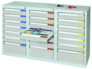 ladekast HxBxD 900x1500x500mm 21laden centrale vergrendeling RAL7035 - 2