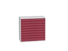 ladekast 1000x1050x550mm 9laden volledig uittrekbaar RAL7035 RAL3004