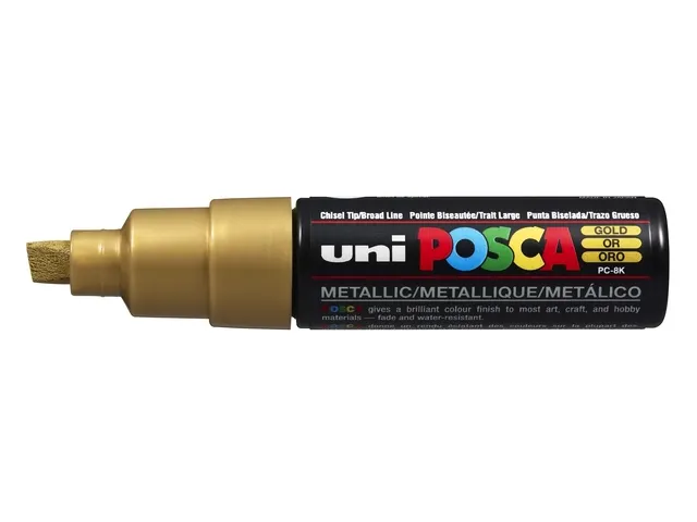 Verfstift Posca PC8K Brede punt 8mm schuin goud