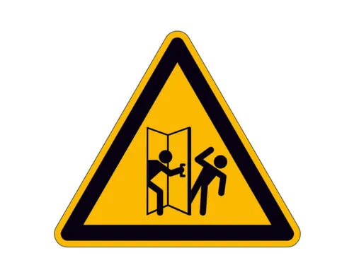 waarschuwingsbord,v. binnen/buiten,Waarschuwing voor letselgevaar,PVC