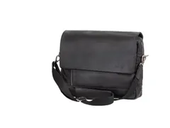 Laptop aktetas Alassio ORO. Zwart leer.