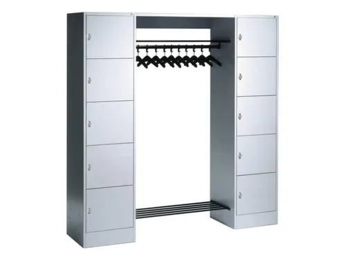 locker met kapstok,HxBxD 1950x1870x480mm,romp RAL7021,front RAL7021