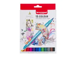 Duotip Bruynzeel Expression fineliner en brushpen assorti 12 stuks