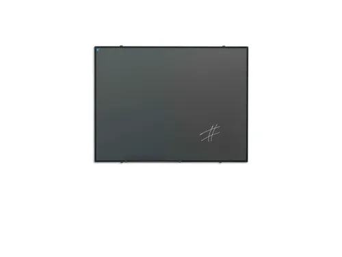Krijtbord 100x180cm Grijs Emaille Softline 8mm Zwart profiel