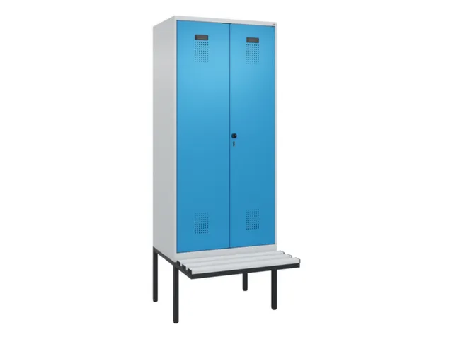 locker met bank,voor scheiding van kleding,HxBxD 2120x800x815mm,2vak