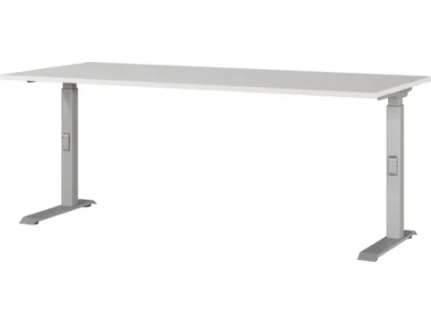 In hoogte verstelbaar bureau,HxBxD 680-910x1800x800mm,blad lichtgrijs
