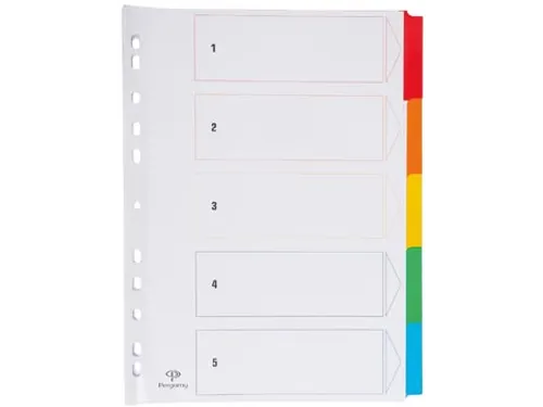 Tabblad karton A4 Assorti 5-delig 11-gaats index