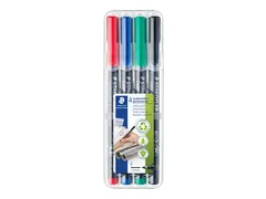 Viltstift Staedtler OHP Lumocolor 318 Fijn 0.6mm Assorti 4 stuks