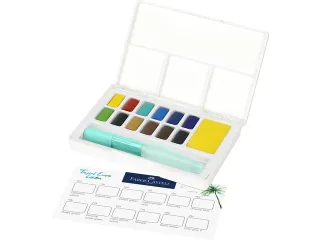 Waterverf Faber-Castell box 12 kleuren en waterpenseel - 1
