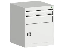ladekast HxBxD 800x650x525mm 2laden RAL7035 front RAL7035
