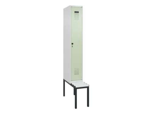 locker met bank,voor scheiding van kleding,HxBxD 2120x300x815mm,1vak