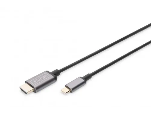 USB-C HDMI-adapter 1,8m 4K/30Hz zwart metalen behuizing