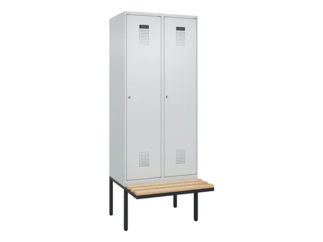 locker met bank,voor scheiding van kleding,HxBxD 2120x800x815mm,2vak
