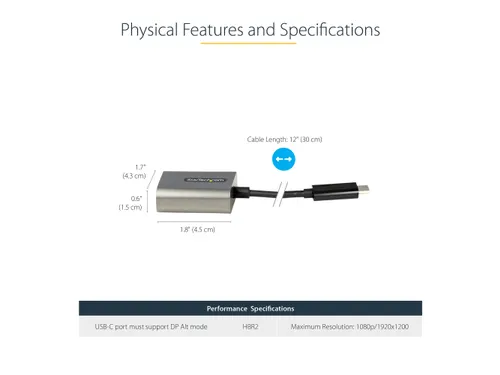 USB C naar VGA Adapter 1080p USB Type-C naar VGA Adapter Dongle