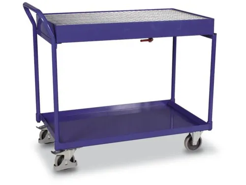 Tafelwagen 250kg 1000x600mm 2 Etages Staalplaat Met Opvangbak 60l