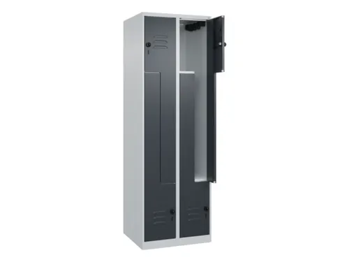Z-garderobekast,HxBxD 1850x600x500mm,vak B 150/300mm,draaigrendel